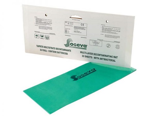 TAPPETO DECONTAMINANTE ADESIVO MULTISTRATO REMOVIBILE